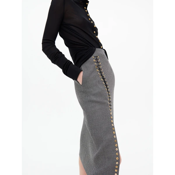 Schiaparelli Draped Shirt in Noir, view 6