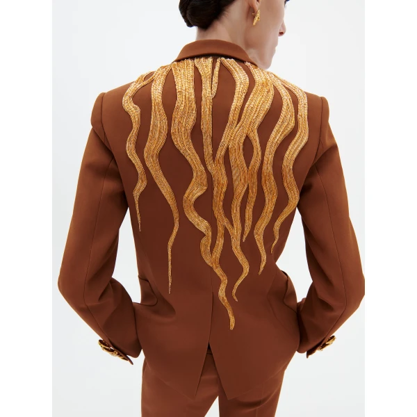 Schiaparelli Hair Embroidery Padlock Jacket, view 4