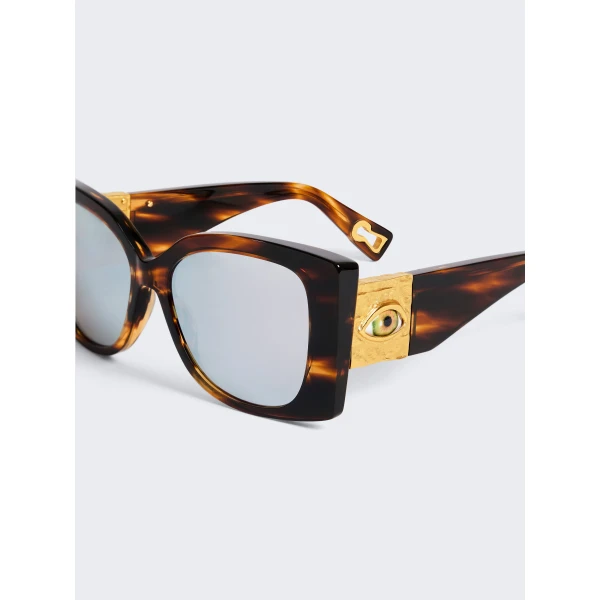 Schiaparelli Keyhole Tortoise Sunglasses, view 3