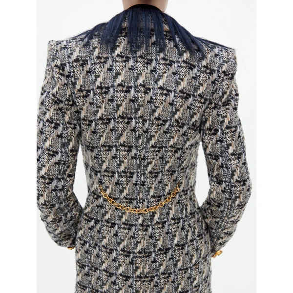 Schiaparelli Long Double-Breasted Coat in Multicouleur, view 4
