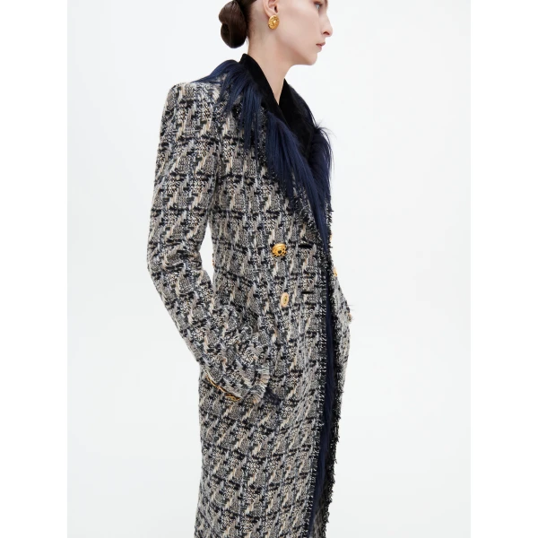 Schiaparelli Long Double-Breasted Coat in Multicouleur, view 5