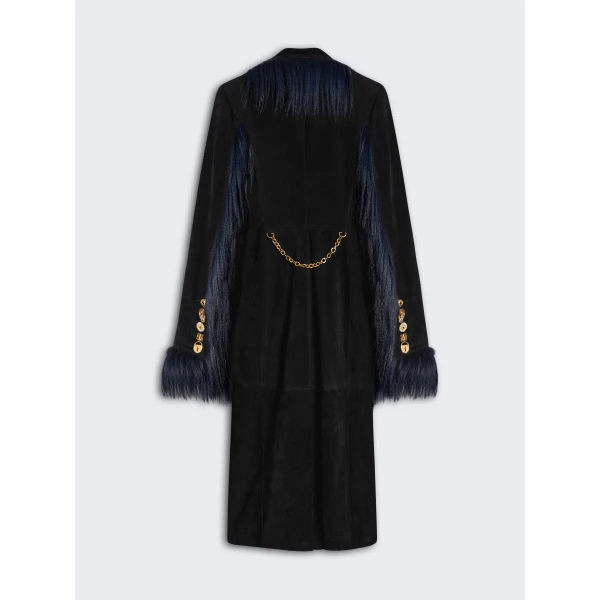Schiaparelli Long Double-Breasted Coat in Noir, view 2