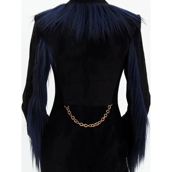 Schiaparelli Long Double-Breasted Coat in Noir, view 4