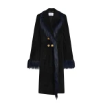 Schiaparelli Long Double-Breasted Coat in Noir
