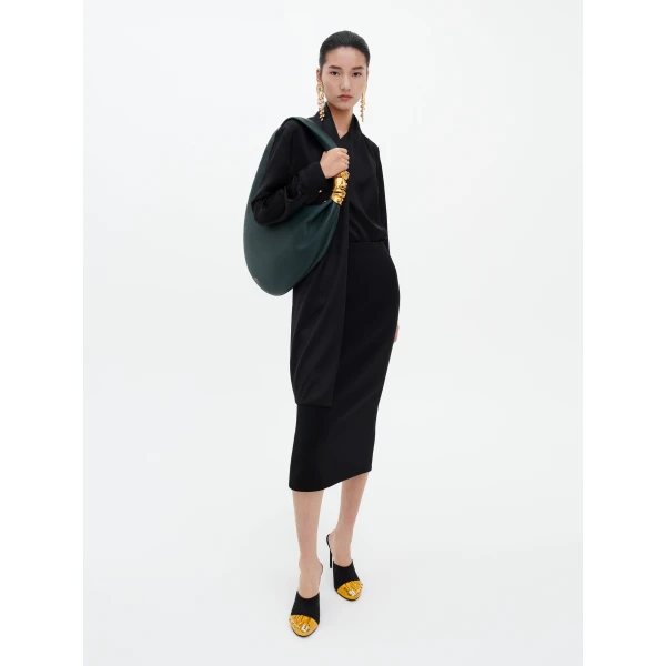 Schiaparelli Long-Sleeved Scarf Top in Noir, view 3