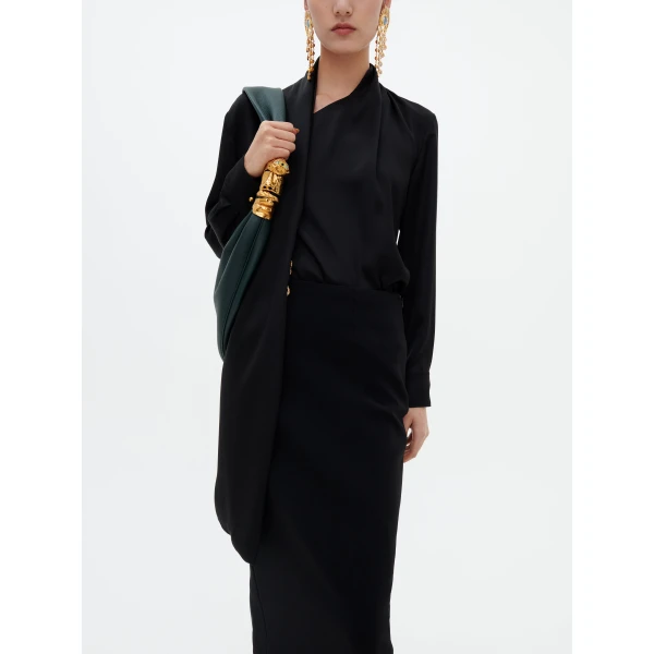Schiaparelli Long-Sleeved Scarf Top in Noir, view 5