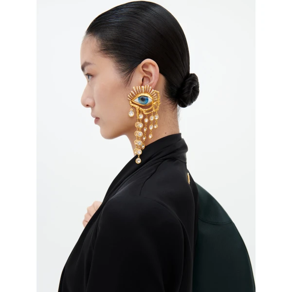 Schiaparelli Long-Sleeved Scarf Top in Noir, view 6