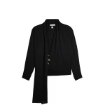 Schiaparelli Long-Sleeved Scarf Top in Noir