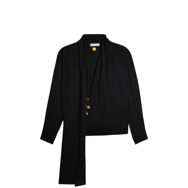 Schiaparelli Long-Sleeved Scarf Top in Noir