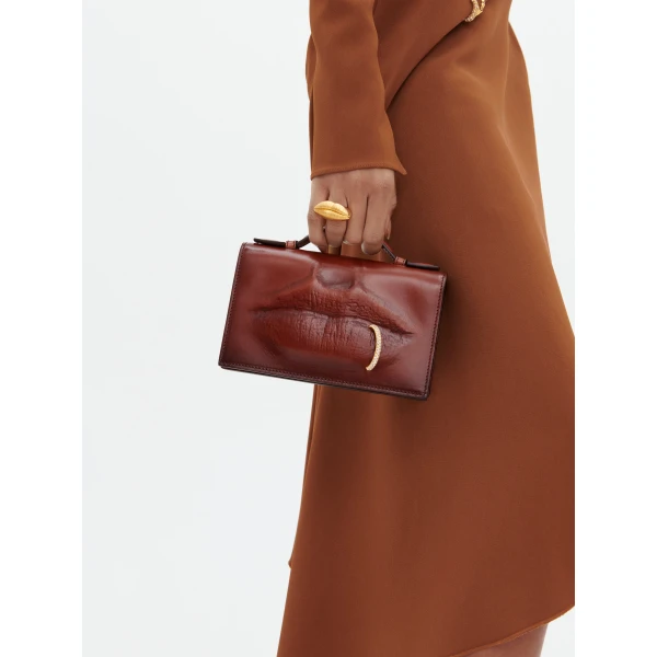 Schiaparelli Molded Mouth Chain Clutch, view 3