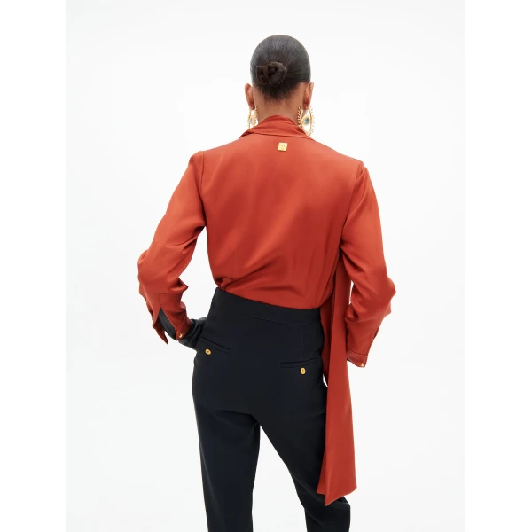 Schiaparelli Scarf Top in Brique, view 4