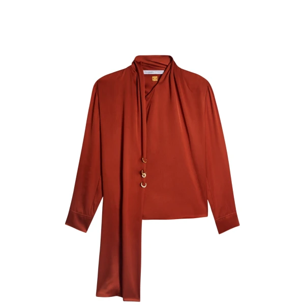 Schiaparelli Scarf Top in Brique