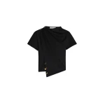Schiaparelli Short-Sleeved Scarf Top in Noir