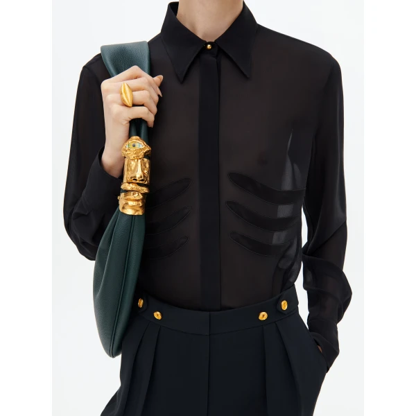 Schiaparelli Trompe-L’Œil Shirt in Noir, view 5
