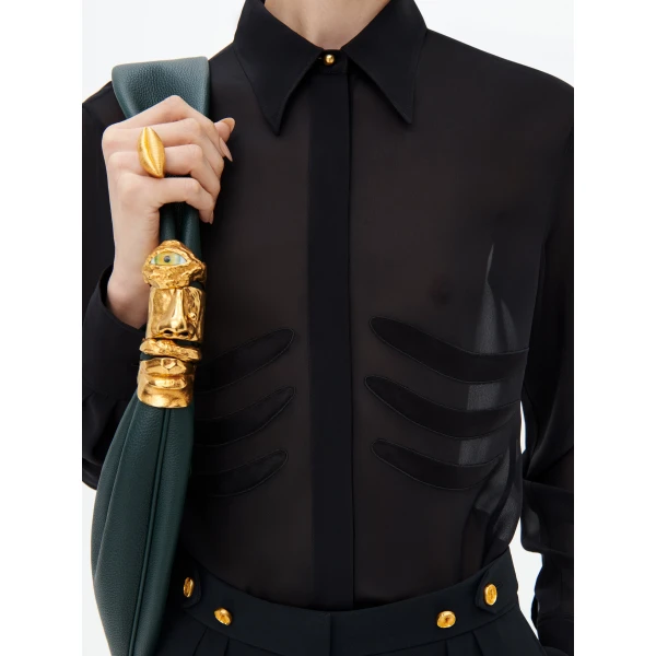 Schiaparelli Trompe-L’Œil Shirt in Noir, view 6