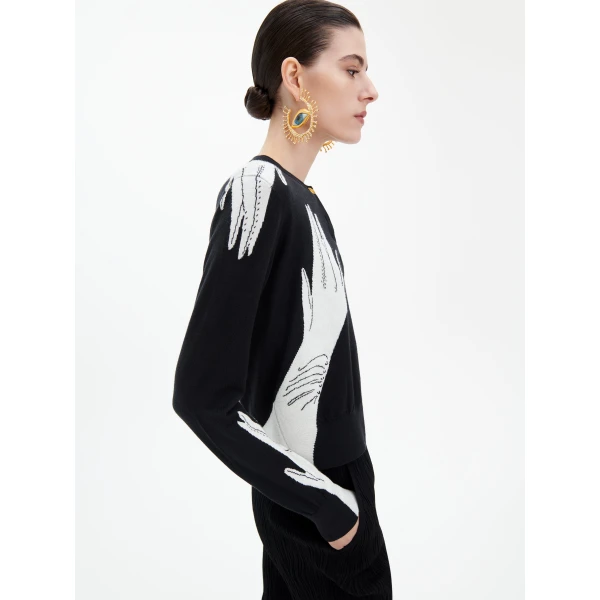 Schiaparelli Trompe L’Oeil Hand Cardigan, view 2