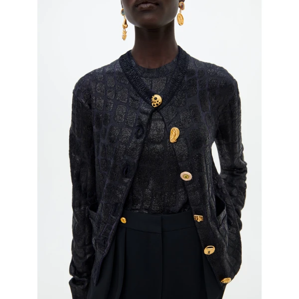 Schiaparelli Trompe L’Oeil Knit Cardigan, view 5