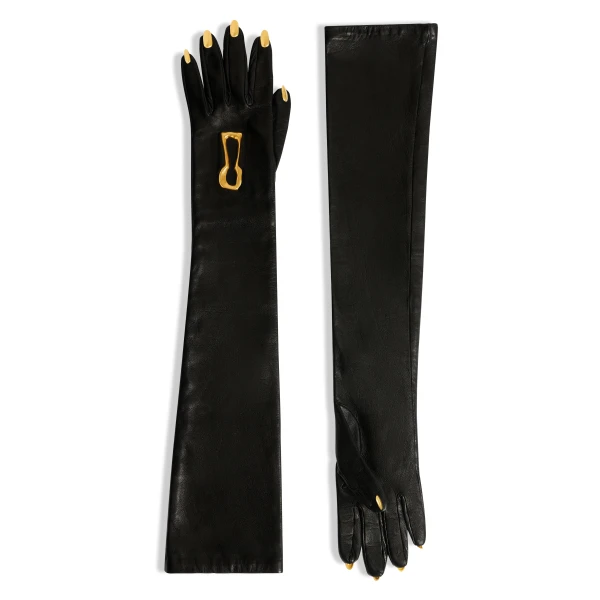 Schiaparelli Trompe L’Oeil Long Leather Gloves, view 3