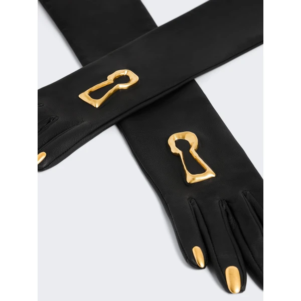 Schiaparelli Trompe L’Oeil Long Leather Gloves, view 5