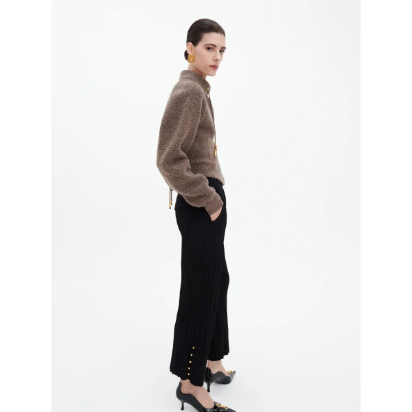 Schiaparelli Zip-Up Sweatshirt in Marron Knit, view 5