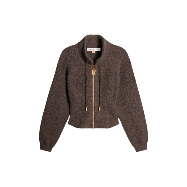 Schiaparelli Zip-Up Sweatshirt in Marron Knit
