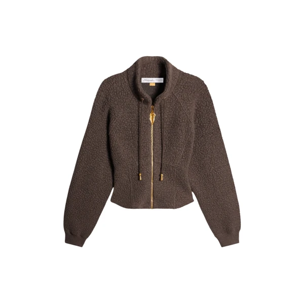 Schiaparelli Zip-Up Sweatshirt in Marron Knit