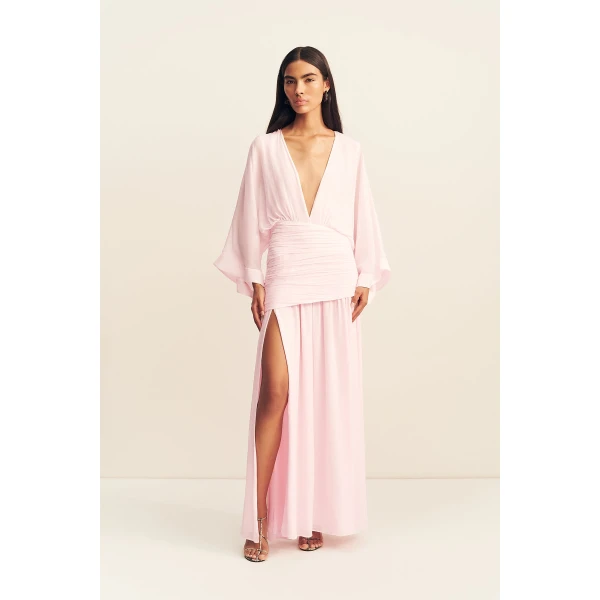 Shona Joy Amina Flared Sleeve Plunged Maxi Dress, view 2