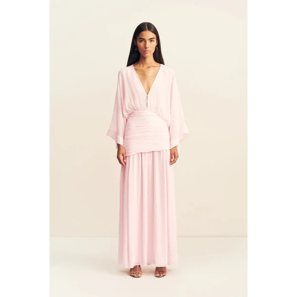Shona Joy Amina Flared Sleeve Plunged Maxi Dress, view 4