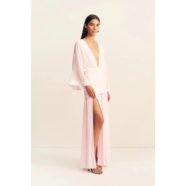 Shona Joy Amina Flared Sleeve Plunged Maxi Dress, view 5