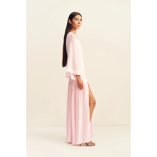 Shona Joy Amina Flared Sleeve Plunged Maxi Dress, view 6