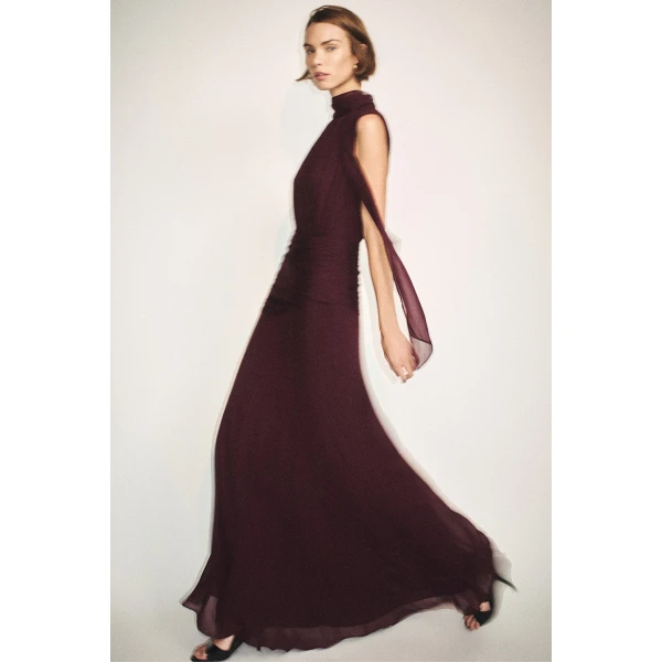 Shona Joy Amina Scarf Neck Maxi Dress, view 3