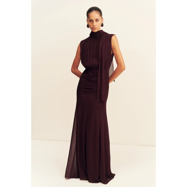 Shona Joy Amina Scarf Neck Maxi Dress, view 4