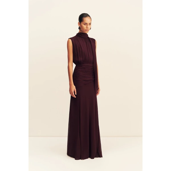 Shona Joy Amina Scarf Neck Maxi Dress, view 5