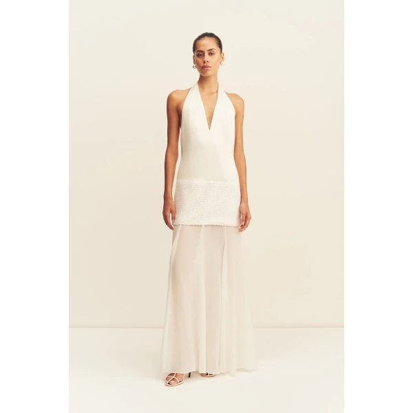 Shona Joy Bianca Halter Plunged Maxi Dress, view 2
