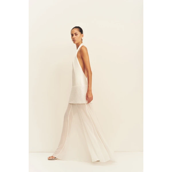 Shona Joy Bianca Halter Plunged Maxi Dress, view 3