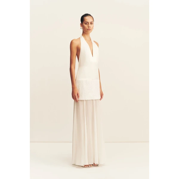 Shona Joy Bianca Halter Plunged Maxi Dress, view 4