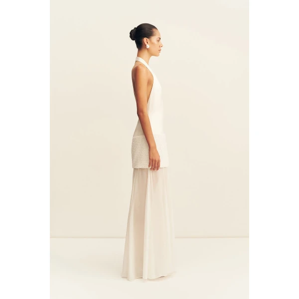 Shona Joy Bianca Halter Plunged Maxi Dress, view 5