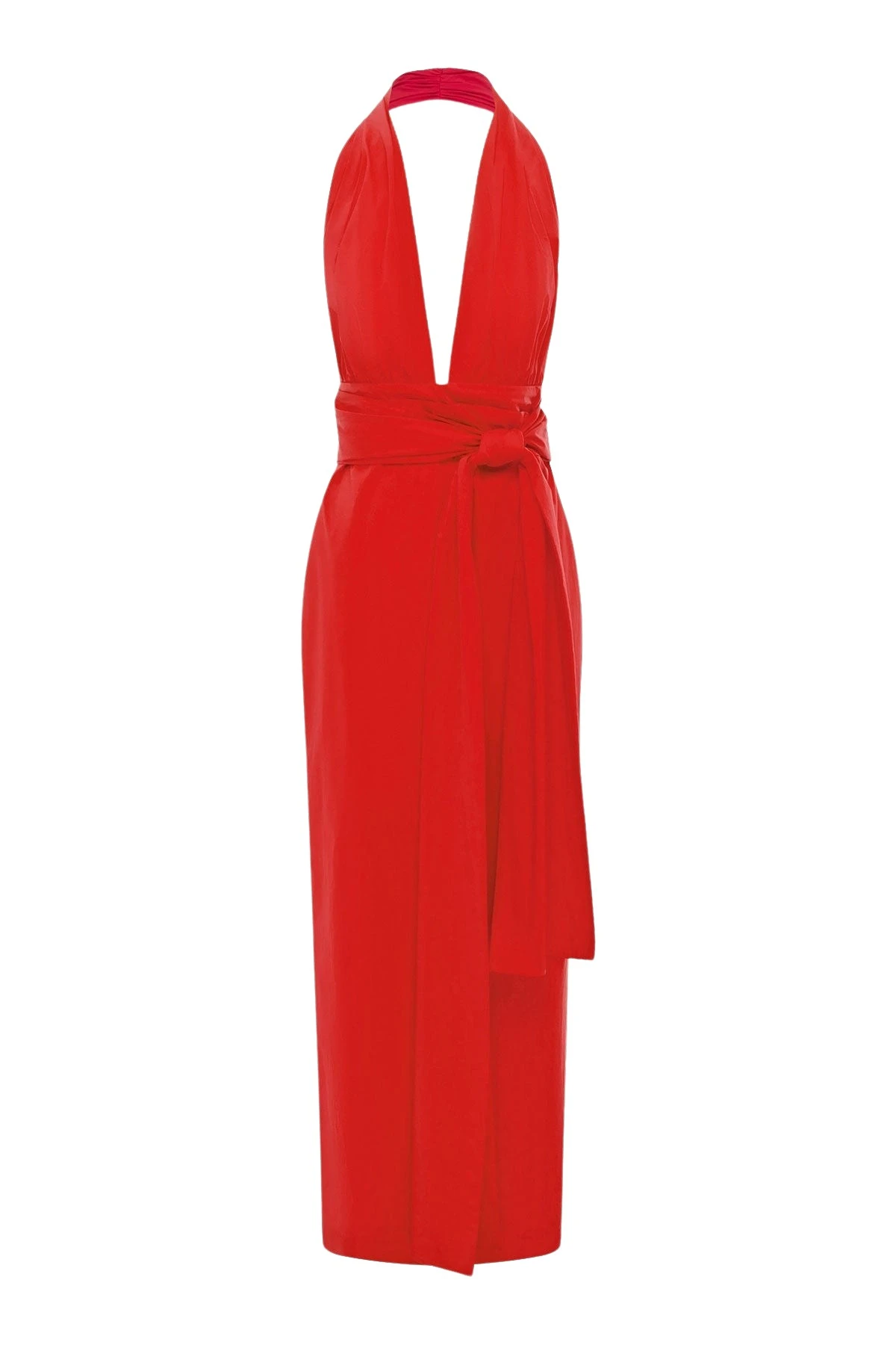 Shona Joy Campbell Halter Plunged Maxi Dress