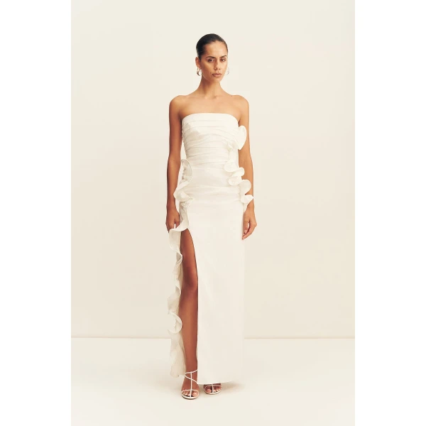 Shona Joy Campbell Ruffle Side Split Maxi Dress, view 2