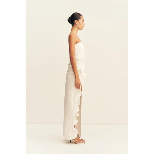Shona Joy Campbell Ruffle Side Split Maxi Dress, view 5