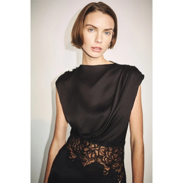 Shona Joy Eniko Lace Gathered Maxi Dress, view 3