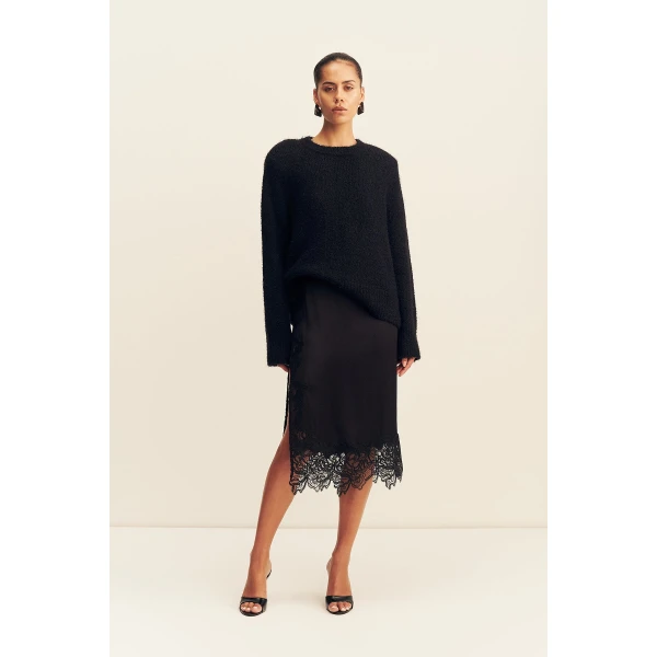 Shona Joy Eniko Lace Split Midi Skirt, view 2