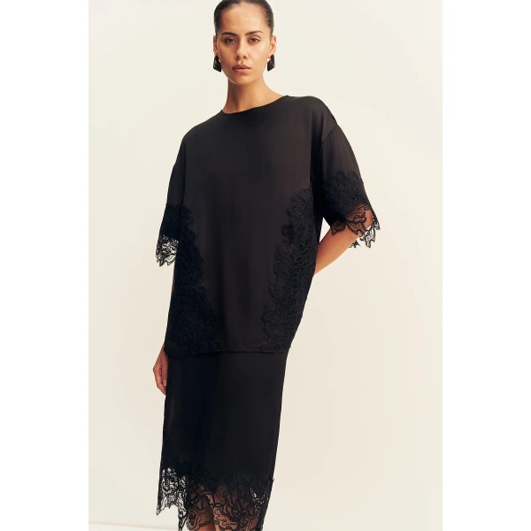 Shona Joy Eniko Lace T-shirt Top, view 4