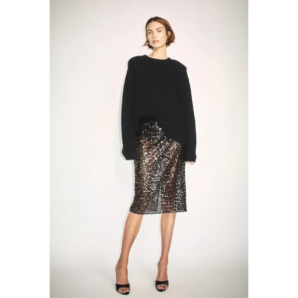 Shona Joy Everly Sequin Midi Skirt with Detachable Lining, view 3