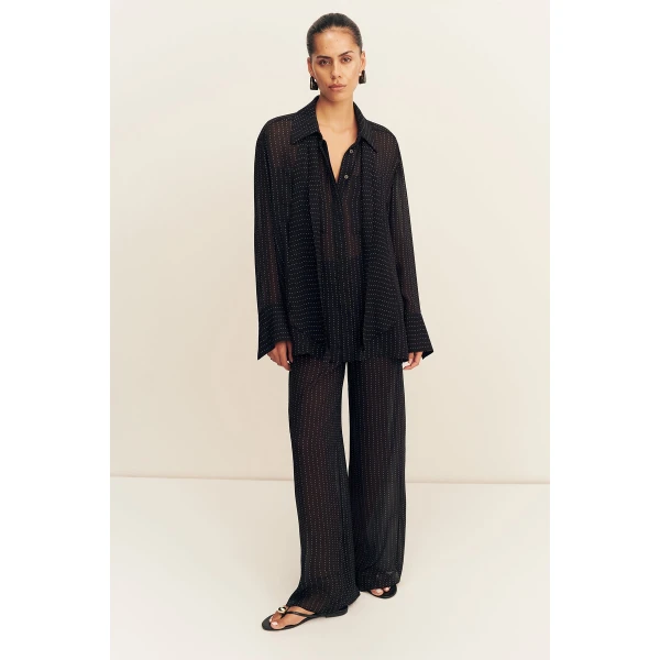 Shona Joy Irving Polka Dot Sheer Pant, view 4