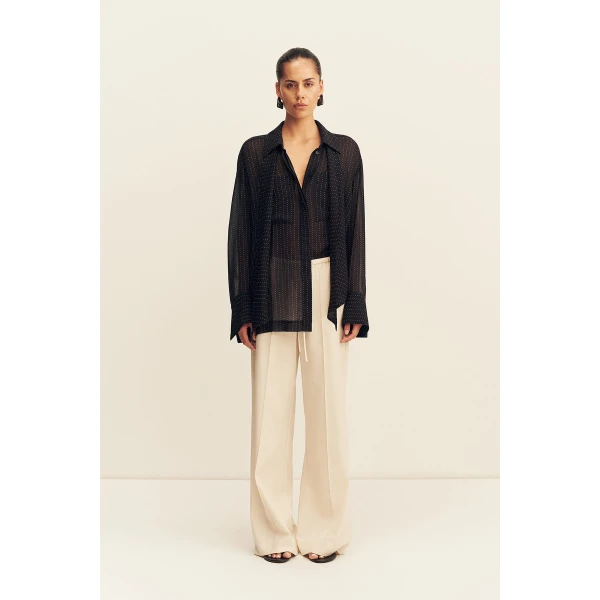 Shona Joy Irving Polka Dot Sheer Shirt, view 2
