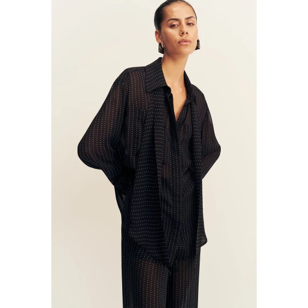 Shona Joy Irving Polka Dot Sheer Shirt, view 3