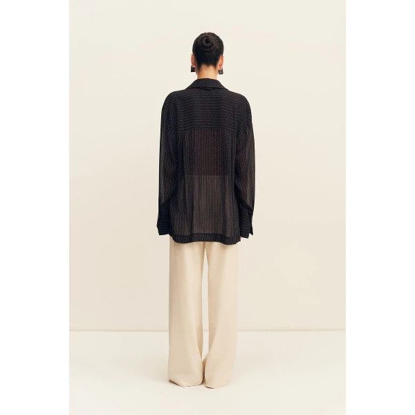 Shona Joy Irving Polka Dot Sheer Shirt, view 6