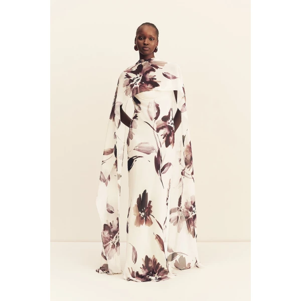 Shona Joy Marpessa Bias Maxi Dress with Scarf, view 4