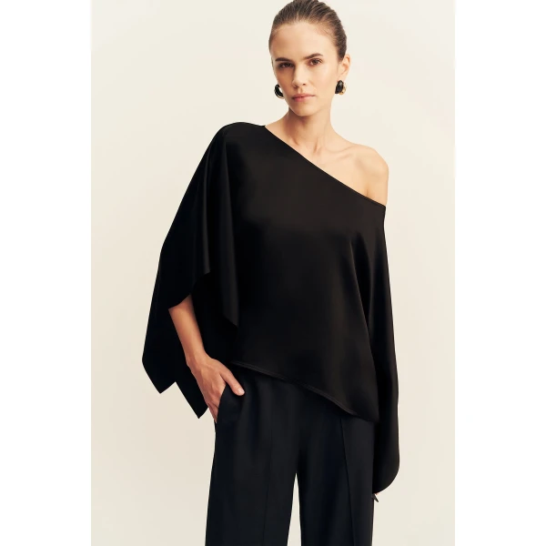 Shona Joy Savanna Draped Cape Top, view 3